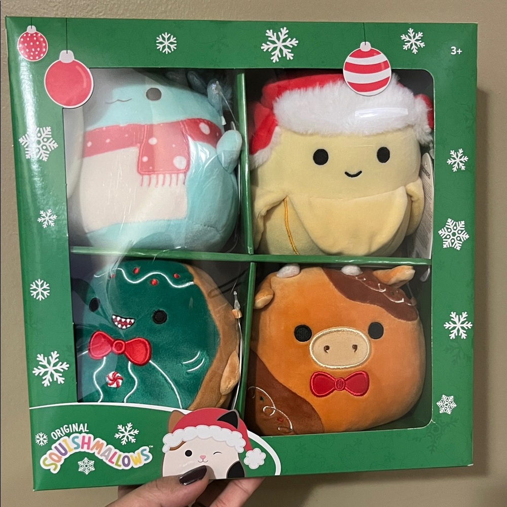 Squishmallows Holiday Plush Set - Blue, Yellow, Green, Orange